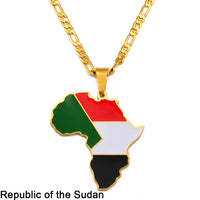 Anniyo 3.8CM Hip-hop Africa Map Pendant Necklace Jewelry Ghana Nigeria Congo Sudan Somalia Uganda Zimbabwe Zambia Liberia#207921