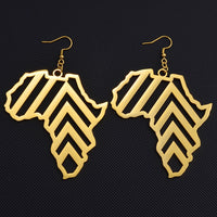 Anniyo 7cm African Map Earrings Big Exaggerate Larger Earring Stud Africa Ornaments Traditional Ethnic Hyperbole Jewelry #169421
