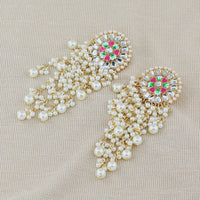 Women Bollywood Ethnic Bridal Bride Kundan Earrings Pearls Jhumka Jhumki Indian Bahubali Drop Earrings Fashion Jewelry