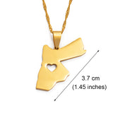 Anniyo The Hashemite Kingdom of Jordan Pendant Necklace for Women/Men Gold Color Jewelry  #005621