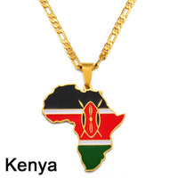 Anniyo 3.8CM Hip-hop Africa Map Pendant Necklace Jewelry Ghana Nigeria Congo Sudan Somalia Uganda Zimbabwe Zambia Liberia#207921