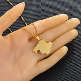 Anniyo Mallorca Spain Map Pendant Necklaces Chains Jewelry #165221
