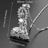 Anniyo Cambodian Style Garden Buddha Buddhism Pendant Necklaces With Cubic Zirconia Jewelry Thailand/Vietnam/Laos  @048004