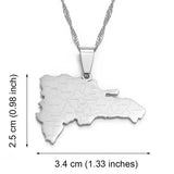 Anniyo Dominican Map With Cities Pendant Necklaces Jewelry Gold Color and Silver Color #123521