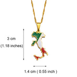 Anniyo Italy Map Flag Pendant Necklaces Silver Color/Gold Color Italian Maps Jewelry @209321