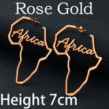 Anniyo African Symbol Earrings Gold Color Stainless Steel Adinkra Nyame Earrings Stud Ethnic large Jewelry Love  #131121