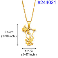 Anniyo 2.5cm Mayotte Pendant Necklaces for Women Girls Mamoudzou Mahore Jewelry @243821