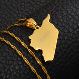 Anniyo Syria Map Necklaces Gold Color Silver Color Charms Pendant Necklaces Syrians Jewelry Middle East @007321