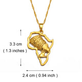 Anniyo Africa Map and Queen Head Pendant Necklace Women Traditional Cultural Ornaments Holiday Wedding Party Items @@128316
