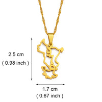 Anniyo 2.5cm Mayotte Pendant Necklaces for Women Girls Mamoudzou Mahore Jewelry @243821