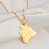 Anniyo Hawaii Map With City Name Pendant Necklaces Hawaiian Jewelry #256621