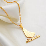 Anniyo Map of the Barbados Island With City Names Pendant Necklaces Silver Color/Gold Color Maps Barbados Jewelry #125121