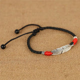 Simple Adjustable Handmade Leaf Anklets Woven Adjustable Rope Lucky Foot Bracelet For Women Men Jewelry