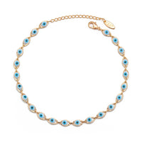 Lucky Eye Turkish Evil Eye Ankle Bracelet Gold Color Copper Foot Leg Chain Anklet Fashion Jewelry Gifts for Women Men EY6734
