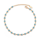 Lucky Eye Turkish Evil Eye Ankle Bracelet Gold Color Copper Foot Leg Chain Anklet Fashion Jewelry Gifts for Women Men EY6734