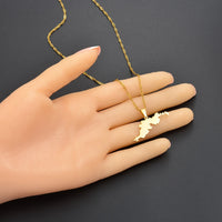 Anniyo The British Virgin Islands Tortola BVI Map Pendant Chain Necklaces for Women Girls Jewelry #115621