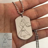 Customized Photo Name Necklace Stainless Steel Engrave ID Dog Tag Army Pendant Chain For Woman Jewelry Personalized Necklace