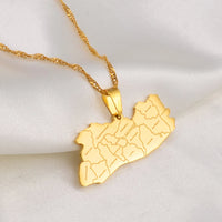 Anniyo El Salvador Map City Name Pendant Necklace for Women Girls Jewelry Map of El Salvador #233721
