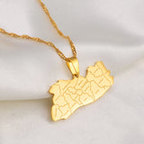 Anniyo El Salvador Map City Name Pendant Necklace for Women Girls Jewelry Map of El Salvador #233721