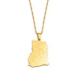 Anniyo Ghana Map With Province Name Pendant Necklaces Jewelry Ghanaian Country Maps @256321