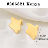 Anniyo Stud Earrings Zimbabwe Nigeria Kenya Congo Ghana Cameroon Map Jewelry for Women Girls Gold Color African Earrings #205821