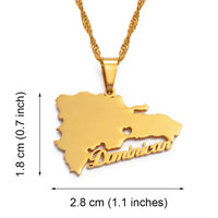 Anniyo Dominican Map Pendant Necklaces Dominicans Country Map Jewelry Chain Patriotic  #124721