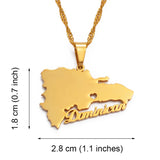 Anniyo Dominican Map Pendant Necklaces Dominicans Country Map Jewelry Chain Patriotic  #124721