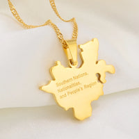 Anniyo Ethiopian Southern Nations Nationalities and People's Region Pendant Necklaces for Women Girl Ethiopia Jewelry #239321