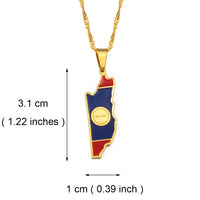 Anniyoc Belize Map Flag Pendant Necklaces Women Girls Charm Belize's Maps Jewelry #208921
