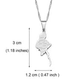Anniyo Myanmar Map City Silver Color / Gold Color Charm Pendant Necklace Burmese Jewelry #234021