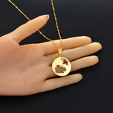 Anniyo Antigua and Barbuda Pendant & Necklaces for Women Girls Silver Color/Gold Color Jewelry #145221