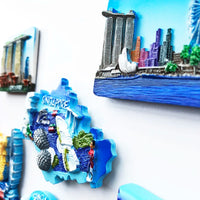 Country Fridge Magnets Singapore Merlion Decorative Resin Sticker Fridge Magnet Sticker World Travel Souvenir Magnetic