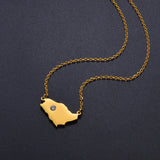 Anniyo Saudi Arabia Map With White Stone Charm Pendant Necklace Kingdom of Saudi Arabia Jewelry Women Girls  #252521