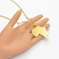 Anniyo Africa Map 5cm Pendant Necklaces Women Men Trendy Silver Color/Gold Color African Maps Jewelry Ethiopian  #113721