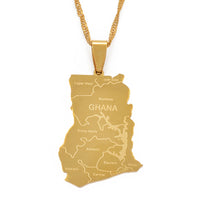 Anniyo Ghana Map Pendant Necklaces Country Maps Charm Ghanaian Jewelry @019821