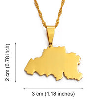 Anniyo The Kingdom Of Belgium Gold Color/Silver Color Map Pendant & Necklaces for Women Belgie/Belgique/Belgien Country  #022021