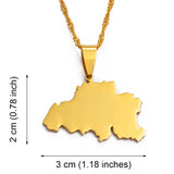 Anniyo The Kingdom Of Belgium Gold Color/Silver Color Map Pendant & Necklaces for Women Belgie/Belgique/Belgien Country  #022021