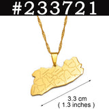 Anniyo El Salvador Map City Name Pendant Necklace for Women Girls Jewelry Map of El Salvador #233721