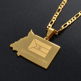 Anniyo EQUATORIAL GUINEA Map Necklace Gold Color Jewelry Guinea Ecuatorial Pendant Necklaces Jewellery Maps #003321
