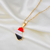 Anniyo Republic Of Iraq Map Pendant Necklaces Jewelry Map Of Iraq Chain Necklace #252421