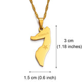 Anniyo 3CM Small Somalia Map Necklace for Women/Girl Gold Color Jewelry Soomaaliya Pendant Somali Country Maps #009321