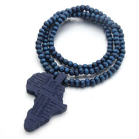 VOQ new arrival Africa map necklace for men and women wooden pendant Bead string necklace hip hop jewelry