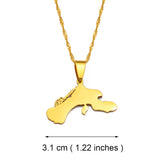 Anniyo Bonaire and Little Bonaire Map Pendant Necklaces Antilles Jewelry #243221