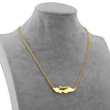 Anniyo 4CM Stainless Steel Curacao Map Pendant and Necklaces Gold Color/Silver Color Charm Jewellery for Women Girls @230621