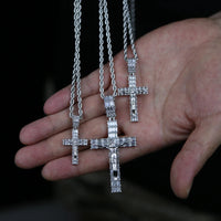 Iced Out Jesus Cross Pendant Necklace For Men Women Gold Color Bling 5A Geometric Zircon Religion Fashion Hip Hop Jewelry