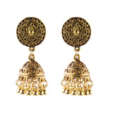 Retro Indian Bollywood Kundan Jhumka Jhumki Three-layer Drop Earrings For Women Boho Ethnic Gypsy Fashion Wedding Wear Jewelry