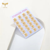 12 Pairs Aum Om Ohm Symbol Stud Earrings Women Indian Yoga Sport Jewelry Earings Set Wholesale Stainless Steel Ornament Gifts