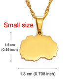 Anniyo 1.8CM Small Size North Macedonia Map Pendant Necklaces For Women Girls Silver Color/Gold Color Jewelry  #146821