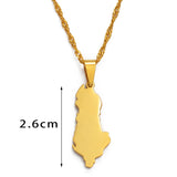 Anniyo 2.6cm Albania Map Pendants & Necklaces Charm Shqiperise Jewelry For Women Girls  #028921