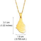 Anniyo 3.1CM Montserrat Island Map With Cities Pendant Necklaces for Women/Girls Gold Color Jewelry #267221